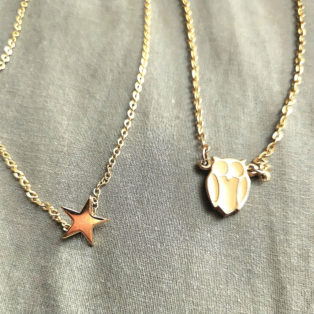 Perfect Little Girls Gold Necklaces, selling as a pair